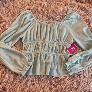 Justice Girls Blue Sparkly Blouse